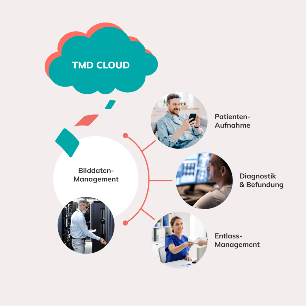 Visualisierung von Bilddatenmanagement-Workflows mit der TMD Cloud.